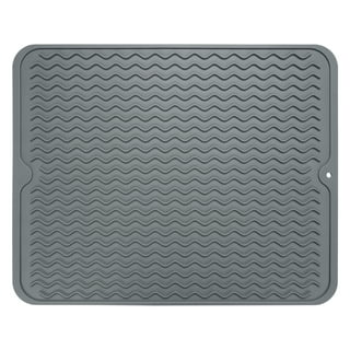 Silicone Drying Mat, XL Size 23” x 18”, Dish Drying Mat, Large Dish Drainer  Mat for Kitchen Counter, Heat Resistant Hot Pot Holder, Non-Slip Silicone