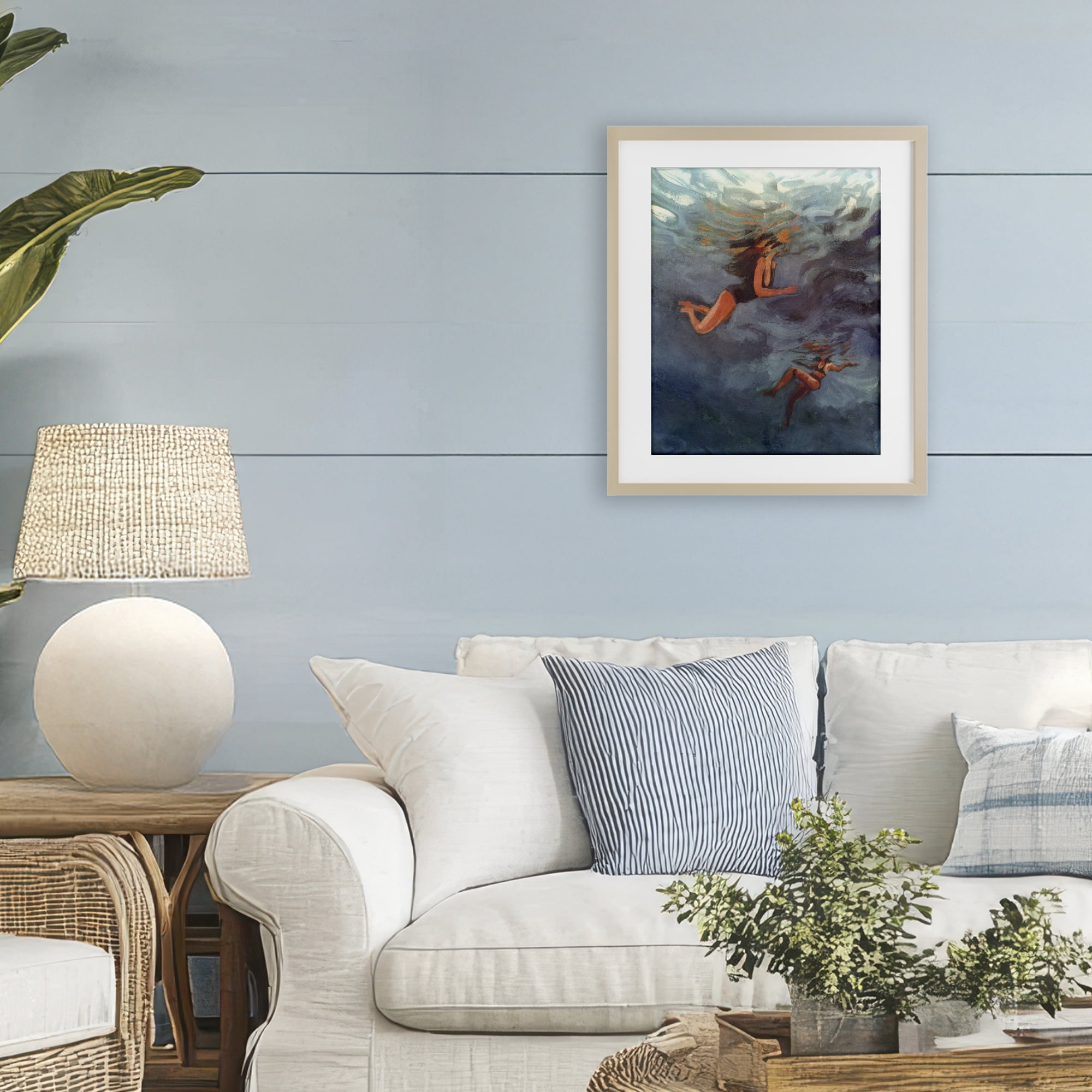 Stupell Industries Underwater Summer's Dance Birch Framed Print Under Glass, design by Victoria Barnes