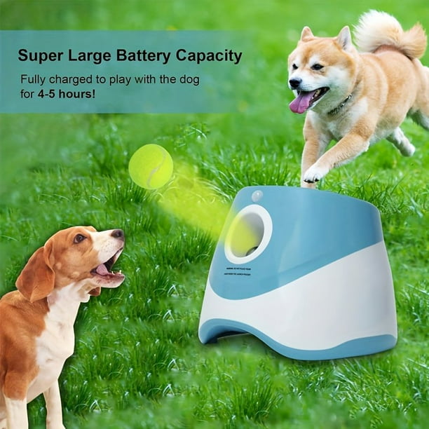CHOK Automatic Ball Thrower for Dogs Indoor Outdoor small Dog Ball Launcher with free 9 PCS Balls Work 4 5 Hours on Full Charge Three speed Control Interactive Dog Fetch Machine Toy for Walmart