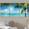 thumbnail image 3 of wall26 Canvas Print Wall Art Set Tropical Blue Beach with Palm Trees Nature Wilderness Photography Modern Art Southwest Scenic Colorful Ultra for Living Room, Bedroom, Office - 24"x36"x3 Pa, 3 of 5