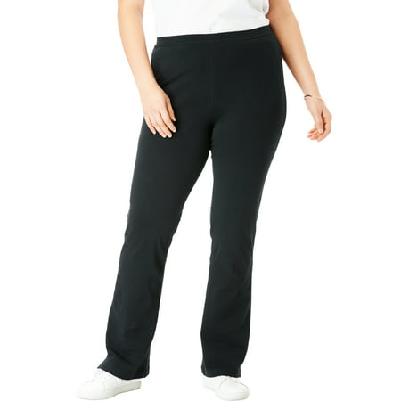 Woman Within - Woman Within Plus Size Petite Stretch Cotton Bootcut ...