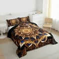thumbnail image 3 of Feelyou Retro Tribal Damask Full Size Comforter Sets for Adult, Western Mandala Fashion Bedding Comforter Set, Boho Lotus Flower Reversible Bedding Sets, Breathable Home Decor, 3-Piece, 3 of 8