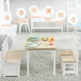 thumbnail image 4 of Gymax 4 PCS Kids Wood Table Chairs Set w/ Storage Stool Toddler Furniture Set Nature, 4 of 10