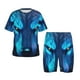 thumbnail image 1 of Balery Futuristic Blue Light Wolf Conjunto de Pijama Infantil de Manga Corta con Estampado – Ropa de Dormir de Algodón Suave-Large, 1 of 6