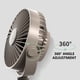 thumbnail image 4 of Ventilador de exterior de sobremesa con soporte para trípode | Ventilador de enfriamiento giratorio multifuncional de 360° | Mando a distancia | Batería recargable de 2000 mAh | Luz de camping, 4 of 7