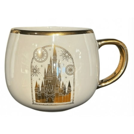 Disney Parks WDW Castle Collection White/Gold Coffee Mug New with Tag