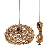 1-Light Woven Pendant Light,White Socket,Kitchen Island, Pendant Light Fixture, Adjustable Height, Home Décor Lighting