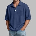 thumbnail image 2 of Bibifish Mens Polo Shirts Short Sleeve Waffle Knit Relaxed Fit Casual Shirts Pocket Daily Wear Tops, 2 of 5