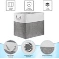 thumbnail image 5 of 8 Pack Collapsible Storage Bins Fabric Storage Bins Polyester Fabric Baskets with Handles Linen Closet Organizer for Shelf Home Closet Towels Toys(17 x 12 x 15 in,Gray White), 5 of 12