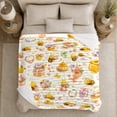 thumbnail image 5 of Cheerful Bees and Honeycomb Theme with Floating Hearts and Butterflies Watercolor Art Flannel Blanket for Nature Lovers Housewarming Gift Soft Home Decor Living Room Dorm, 5 of 9