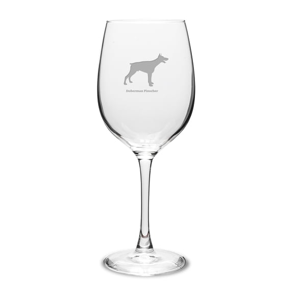 Doberman Pinscher 16 oz Classic White Wine Glass