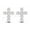 White, variant on Cross 925 Sterling Silver 14K Yellow Gold Plated Sparkle White Diamond Stud Earrings Christmas Gift For Women