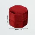 thumbnail image 2 of Caja de anillo Unique Bargains de terciopelo doble 2 ranuras rojo oscuro, 2 of 7