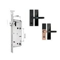 thumbnail image 2 of Door Lock, Security Biometric Fingerprint Smart Door Handle Tuya Electronic Intelligente Card Key Wood Door Lock for Home ,Easy to Install, 2 of 7