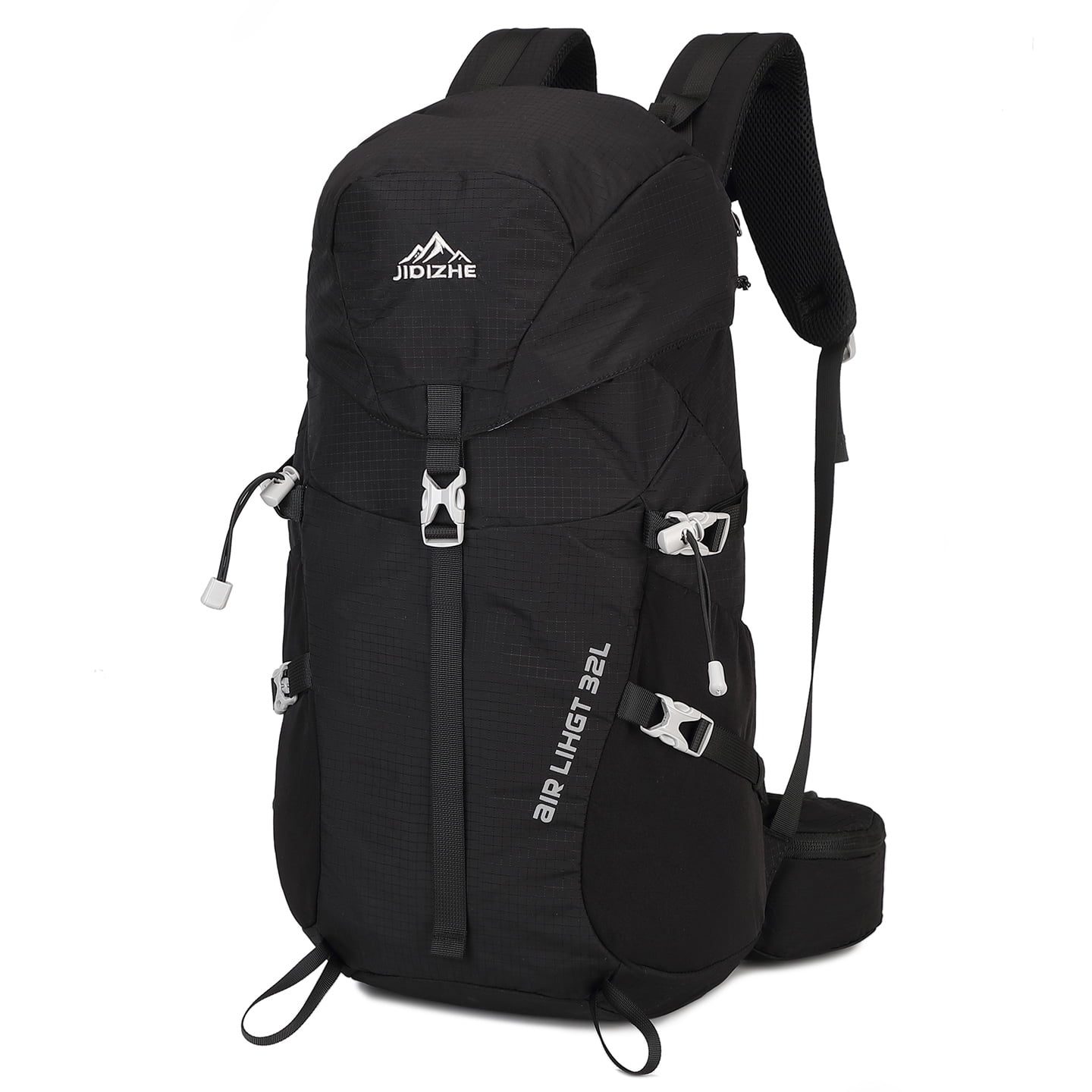 JIDIZHE 32L Polar Explorer Hiking Backpack, Lightweight Water-Resistant Outdoor Travel Backpack for Men & Women, Black
