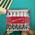 thumbnail image 2 of Toystoory Juego de cucharas de Navidad de 6 uds., vajilla de acero inoxidable, mezcla de postres de Navidad, cucharas de café, herramienta de Kits de decoración para fiestas Plata/6 piezas, 2 of 6