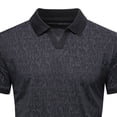 thumbnail image 3 of Mens Golf Polo Shirts Short Sleeve Casual Banded Bottom Stretch Classic Fit Solid Knit T-Shirts Big and Tall Size M-4XL Black, 3 of 4