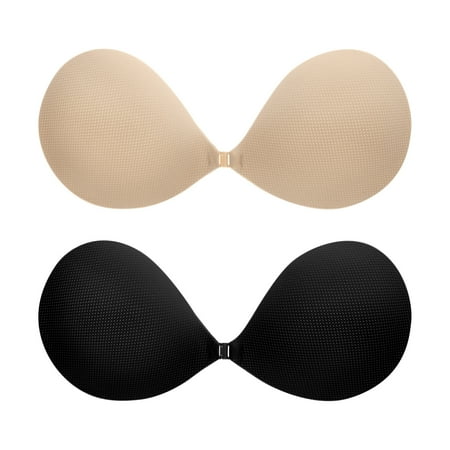 HONEYSEA-STRAPLESS BRA 2 Pairs Backless Bra  Sticky Bra  Reusable Adhesive Bra  Strapless Bras for Women  Push Up Backless Strapless Bra for Backless Dress Top