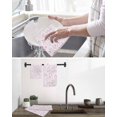 thumbnail image 5 of Pink Leaf Kitchen Dish Towels for Drying Dishes Set of 2, Modern Botanical Foliage Plant Country Flower Waffle Weave Microfiber Hand Tea Bathroom Towels Quick Dry & Absorbent Towel 15.7x23.6, 5 of 7