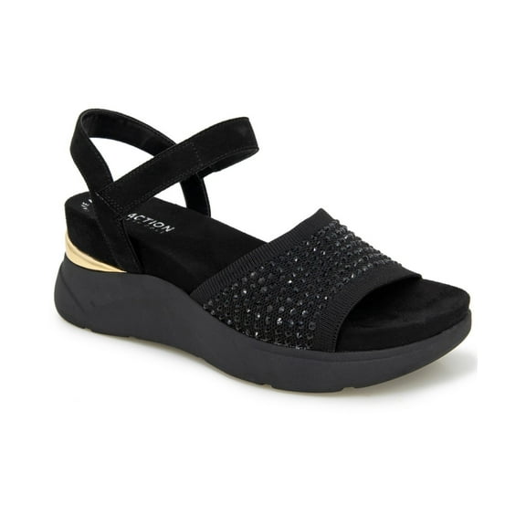 Kenneth Cole Reaction Women's Hera Sandals Black Jewel Size 9.5