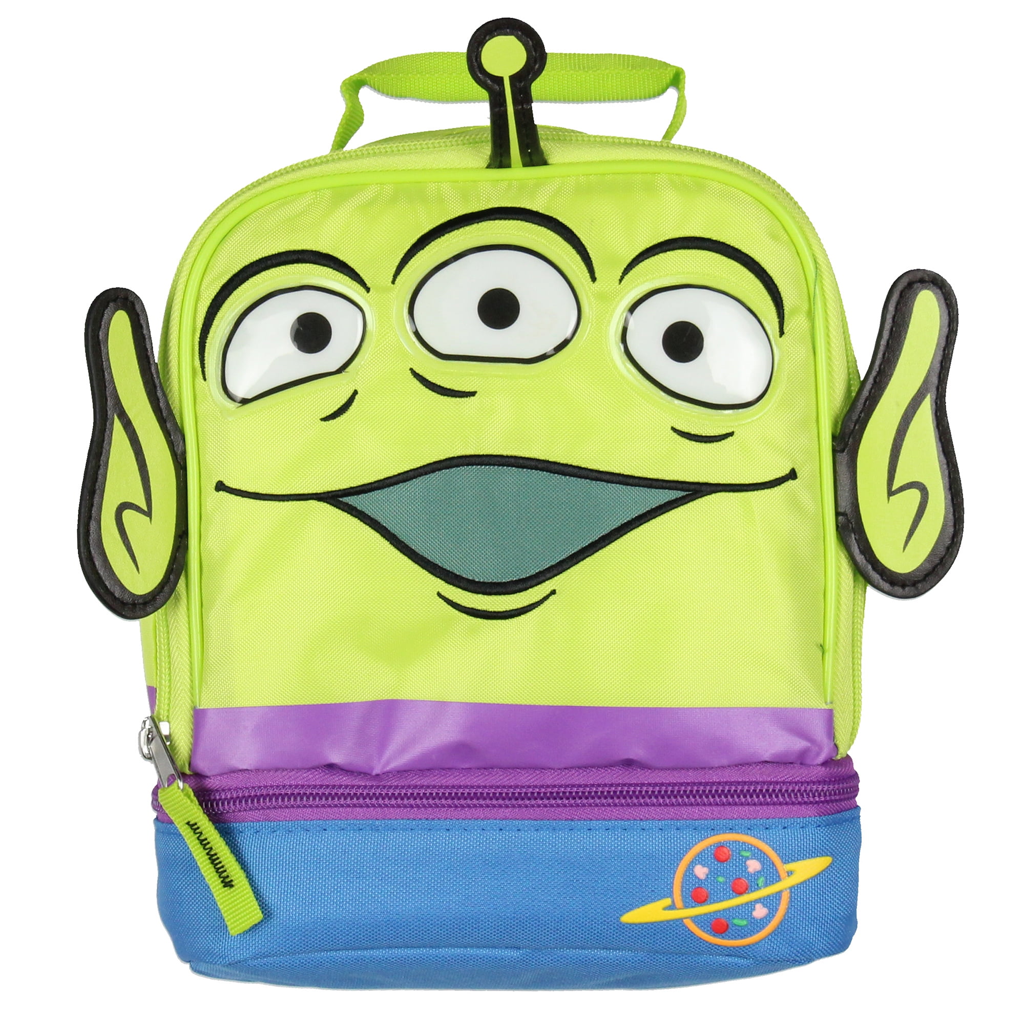 Disney Toy Story Lunch Box | Alien Lunch Bag Design with 3D Ears Insulated Dual Compartment Insulated Lunch Tote 10"