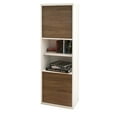 thumbnail image 1 of Nexera Liber-T 2-Door Bookcase, White And Walnut, 1 of 6