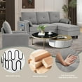 thumbnail image 6 of 79" Convertible Sectional Sofa Set, Small L Shaped 3-Seat Couch with Reversible Chaise and Accent Chair, Modern Linen Sofas Couches for Living Room, LightGrey, 6 of 7