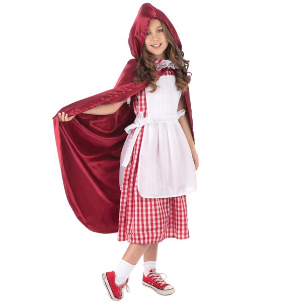 Bristol Novelty - Disfraz Riding Hood Niñas (Rojo, Blanco)