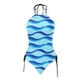 thumbnail image 3 of Women's Summer Print Two Piece Swimsuit Bikini Tops for Women Large Bust Supportive Bathing Suits for Juniors Two Piece Short Sleeve Swimsuit Women with Shorts Bathing Suit with Shorts for Women, 3 of 4