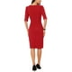 thumbnail image 3 of Vestido Ruched Allegra K para mujer, vestido de trabajo de manga corta, tendencia en rojo S, 3 of 5