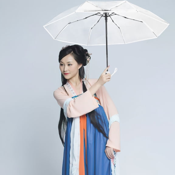 LOLIPPYY Automatic Open and Close Transparent Mini Umbrella for Women's Windproof Durable Outdoor Use Design