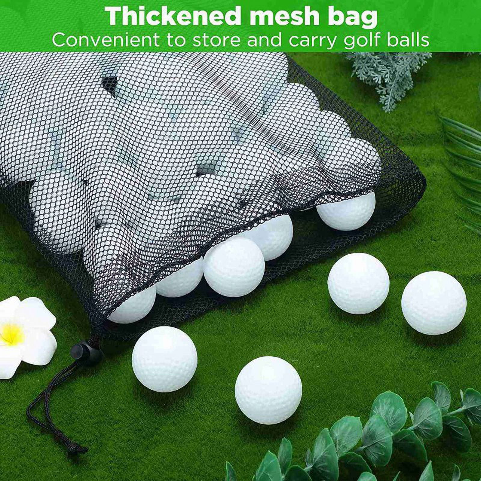 200 Pcs Golf Practice Ball Hollow Golf Ball Training Golf Balls with Mesh Drawstring Storage Bags for Training,200 x Golf balls,White