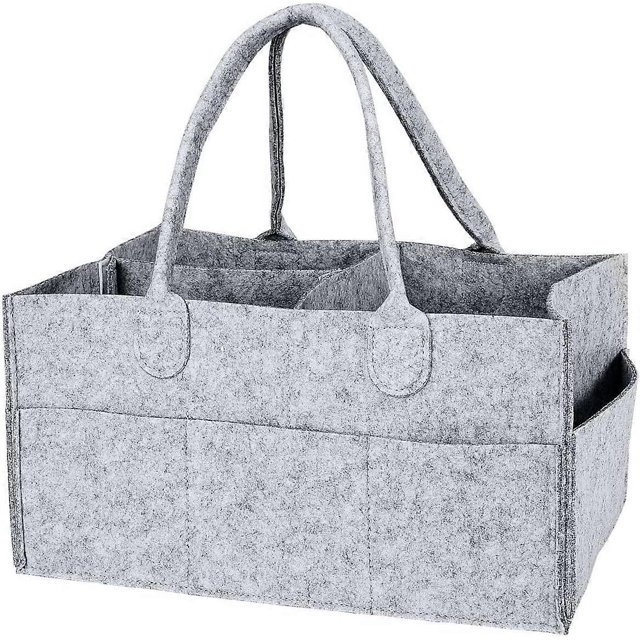 Nappy Caddy Foldable Baby Diaper Caddy Organiser, Portable Nursery Storage Basket Bin with Changeable Compartments