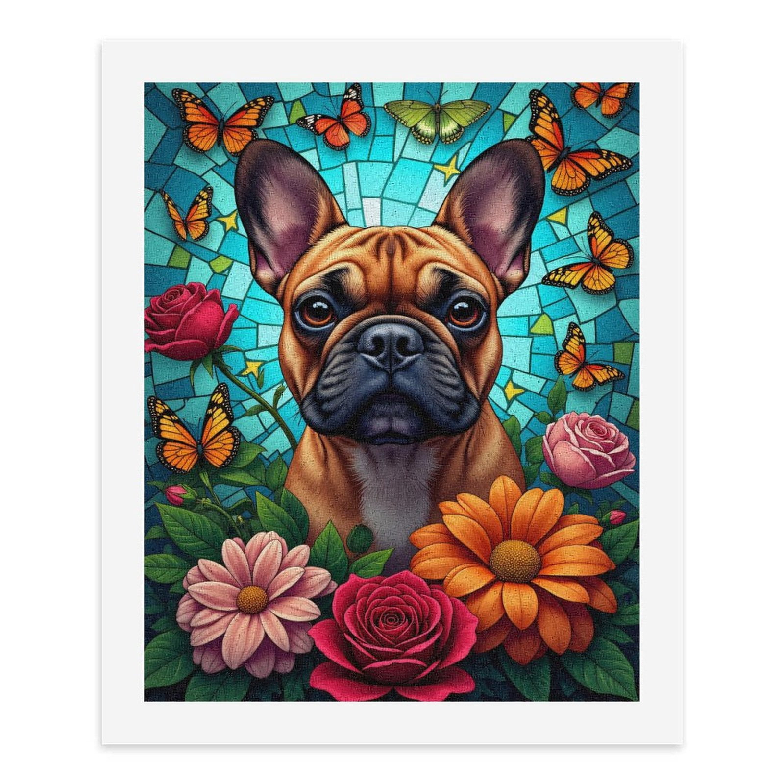Paint By Numbers Kit for Adults Beginner - DIY Dog Butterflies Flowers Art Canvas Painting Kits for Adults, Frameless Paint By Number for Adults for Home Wall Decor 16x20 Inch
