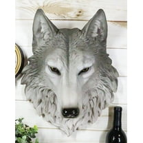 Ebros Large Gray Timber Wolf Head Wall Decor Plaque 16.5"Tall Taxidermy Art Decor