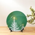 thumbnail image 6 of Balery Christmas Green Print Bone China Decorative Plate Ceramic Dinner Plates Art Crafts with Display Stand-7in, 6 of 6