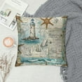 thumbnail image 2 of Autua Lighthouse Seagulls Starfish Graphic Decorative Throw Pillow Cover for Home Couch Living Room Bed Sofa Square 1PC 24x24in, 2 of 5