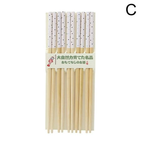 

5 Pairs of Wooden Chopsticks Beautiful Geisha Print U1S1 Q3H0