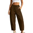 thumbnail image 2 of JUUNthy Womens Jogger Pants, with Pockets Elastic Drawstring Waist Loose Casual Fashion Cropped Sweatpants Black 3XL, 2 of 15