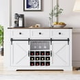 thumbnail image 2 of Farmhouse Sideboard Buffet Cabinet with Storage,Large Kitchen Sideboard Cabinet,Coffee Bar Cabinet with Sliding Barn Door,54" Wine Cabinet with 3 Drawers,Storage Cabinet for Kitchen,Dining Room, 2 of 6