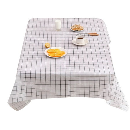 

Rectangle Classic Plaid Tablecloth Multipurpose Waterproof Oil-proof Table Cover for Party Wedding Banquet Blue Grid 137*180cm