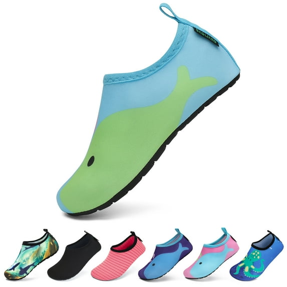 SAGUARO Unisex Kids Water Shoes Boys Girls Sports Aqua Socks Quick Dry Breathable Barefoot Skin Shoes for Outdoor Swimming Pool Beach