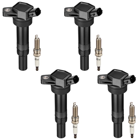 BDFHYK Ignition Coils UF651 and Iridium Spark Plug 9686 Compatible with Hyundai Elantra Coupe GT Tucson Kia Forte Soul l4 1.8L 2.0L Replaces 5C1861 C1804 50146 GN10633 5147 9417 9723 XP5702 Set of 4