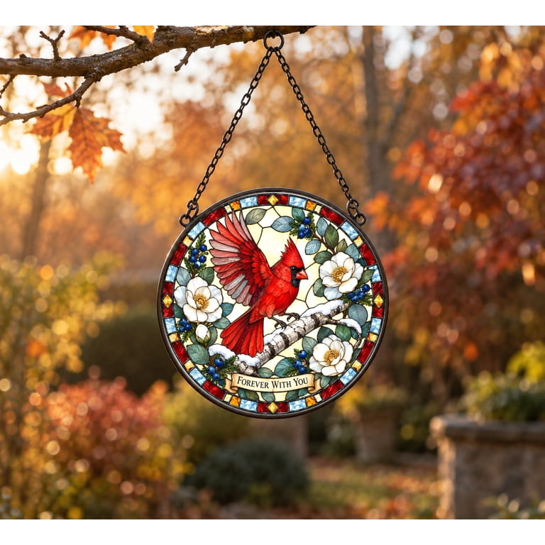 Trendiart Cardinal Forever With You Memorial Suncatcher Ornament - 12 ...