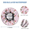 thumbnail image 3 of Shower Caps,Pioneer Flower Floral Print Pattern Waterproof Shower Cap for Women 4 Pieces,Double Reusable Hair Cover for Shower PEVA Elastic Stretch Hem, 3 of 7