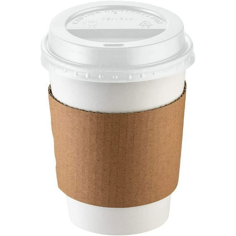 GUSTO, Disposable Coffee Cups, 12 oz, with Lids & Sleeves 50-pack -  Walmart.com
