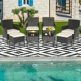 thumbnail image 3 of Gymax Ensemble de Conversation Extérieur 8 Pcs, Ensemble de Canapé de Patio en Rotin PE avec Tables et Ottoman, 3 of 10