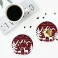 thumbnail image 5 of Balery 4 Pcs Christmas Buffalo Plaidleather Coasters Set, Drink Table Cup Coasters For Living Room Kitchen Coffee Decor, 5 of 9