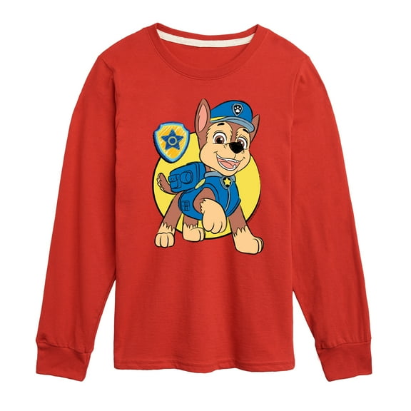 Paw Patrol - Chase Sketch - Toddler & Youth Long Sleeve Graphic T-Shirt