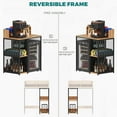 thumbnail image 4 of Advwin 4-Tier Mini Fridge & Microwave Oven Stand, Adjustable Kitchen Bakers Rack, Industrial Style Freestanding Utility Storage Shelf for Living Room, Dorm, Office, Bar, Natural, 4 of 9